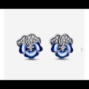 Blue pansy earrings from Pandora